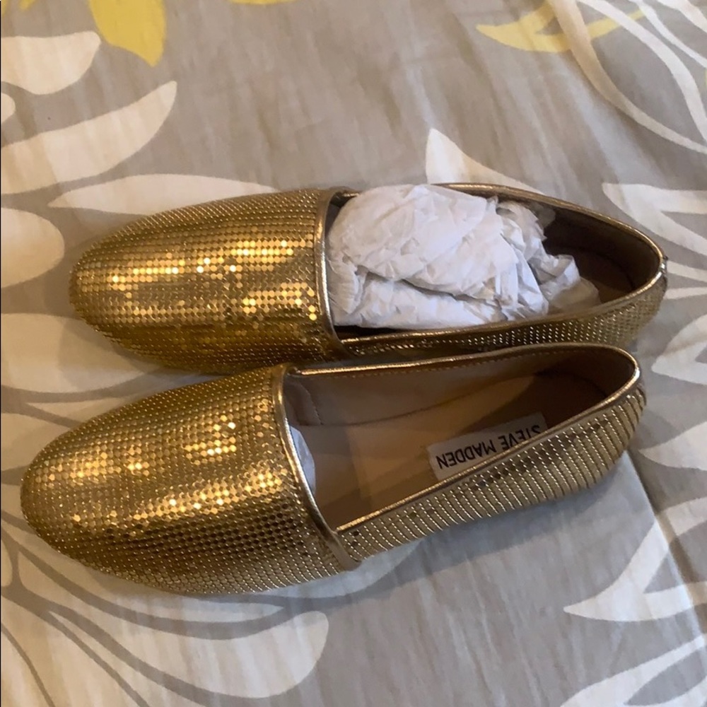 Gold slip on shoe